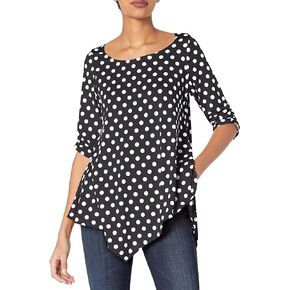 Star Vixen Women's Elbow Sleeve Hanky Hem Tunic