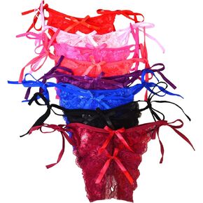 8 قطع من الملابس الداخلية النسائية المشاغب من الدانتيل، سراويل داخلية مثيرة مجوفة، متعددة الألوان in Kuwait