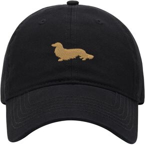 Men's Baseball Caps Long Haired Dachshund Embroidered Dad Hat Washed Cotton Adjustable Embroidery Cap