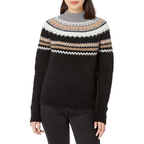 Cable Stitch Women's Long Sleeve Nordic Fair Isle Turtleneck Pullover Sweater Top