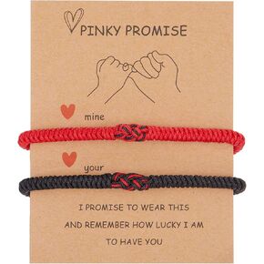 RINHOO Red String Bracelets Protection Adjustable Good Luck Vajra Knot Bracelet for Couples Friends Family Women Men Girls Boys