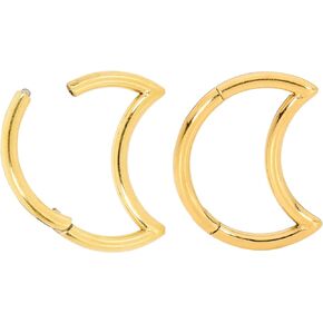 365 Sleepers G23 Titanium 18G Unisex Moon Hinged Hoop Segment Nose Ring Helix Tragus Septum Earring Body Piercing Jewelry
