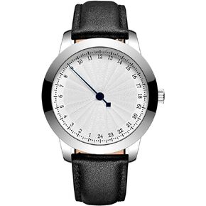 BOFAN 24 Hour Business Watch for Men Swiss Quartz Movement Waterproof Wrist Watch with Soft and Comfortable Black Genuine Strap.