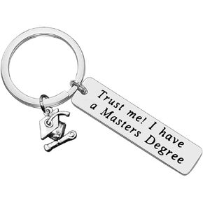 Baixian Graduation Keychain Gifts for Her Him Trust Me! I Have A Masters Degree Keychain College Grad Gift Masters Degree Gift Graduation Jewelry for Friends Family