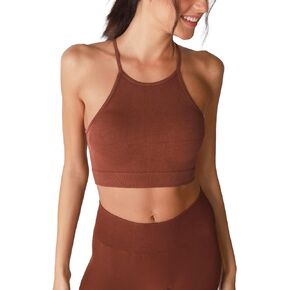 NIKIBIKI Women Seamless Ribbed High Neck Bralette Top, Made in U.S.A, One Size
