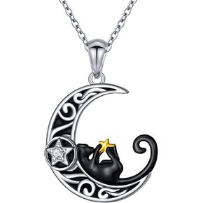Yearace Animal Pendant Necklace Sterling Silver Cow Cat Dragonfly Sloth Koala Frog Puppy Paw Necklace Jewelry Gift for Women Girls Animal Lovers