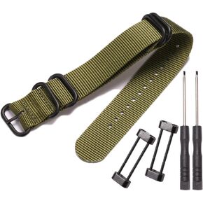 Nylon Replacement Strap Compatible with Suunto core all black military nylon band 24mm nylon watch band wrist strap for men