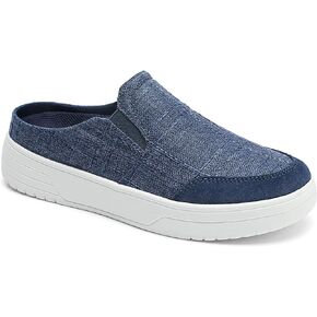 Women's Orthopedic Shoes Arch Support Slippers for Plantar Fasciitis Diabetic Casual Slip On Mules Comfortable Walking Canvas Loafer