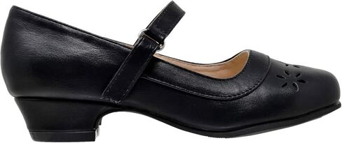 Girls' Dress Shoes Mary Jane Low Heel Flowers Cut Out Accents Leather Lining Insole Comfortable Memory Foam Cushion Wedding Party Princess Pump School Shoe in Kuwait