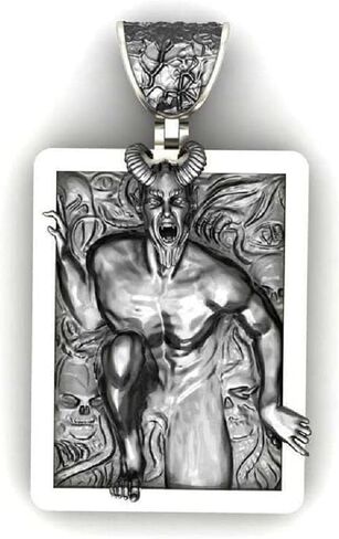 قلادة جمجمة للرجال، قلادة جمجمة شيطان قوطي نورديك فايكنغ جمجمة رأس قلادة للرجال هيكل جمجمة فاسق قرون سحر قلادة مجوهرات هدية إكسسوارات عيد الأب in Kuwait