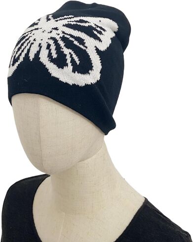 Women Butterfly Printing Beanie Hat Y2K Wireless Winter Knit Skull Cap Graphic Warm Knitted Cap in Saudi Arabia
