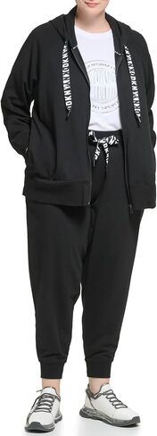 DKNY Women's Plus Size Cozy Comfy Terry Zip Hoodie Pullover Sweater in Saudi Arabia