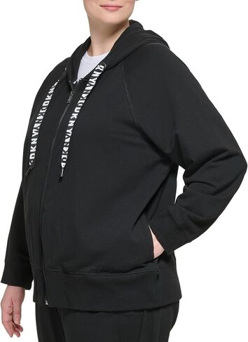 DKNY Women's Plus Size Cozy Comfy Terry Zip Hoodie Pullover Sweater in Saudi Arabia