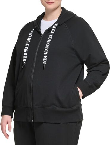DKNY Women's Plus Size Cozy Comfy Terry Zip Hoodie Pullover Sweater in Saudi Arabia