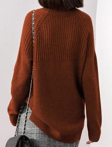Sweaters Womens Loose Jumpers Merino Wool Knit Split Thick Turtleneck Pullover Long Sleeve Winter Tops in Saudi Arabia