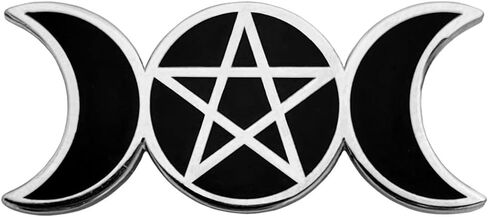 Pinsanity Triple Moon Goddess Wiccan رمز المينا طية صدر السترة دبوس in Saudi Arabia