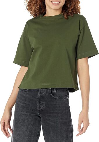 Amazon Essentials Women's Organic Cotton Drop Shoulder Relaxed Boxy Short-Sleeve T-Shirt (Available in Plus Size) in Saudi Arabia
