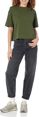 Amazon Essentials Women's Organic Cotton Drop Shoulder Relaxed Boxy Short-Sleeve T-Shirt (Available in Plus Size) in Saudi Arabia