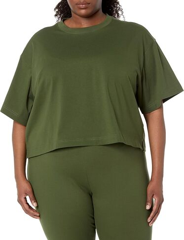 Amazon Essentials Women's Organic Cotton Drop Shoulder Relaxed Boxy Short-Sleeve T-Shirt (Available in Plus Size) in Saudi Arabia