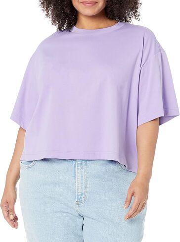 Amazon Essentials Women's Organic Cotton Drop Shoulder Relaxed Boxy Short-Sleeve T-Shirt (Available in Plus Size) in Saudi Arabia