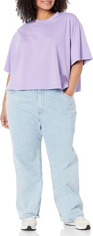 Amazon Essentials Women's Organic Cotton Drop Shoulder Relaxed Boxy Short-Sleeve T-Shirt (Available in Plus Size) in Saudi Arabia