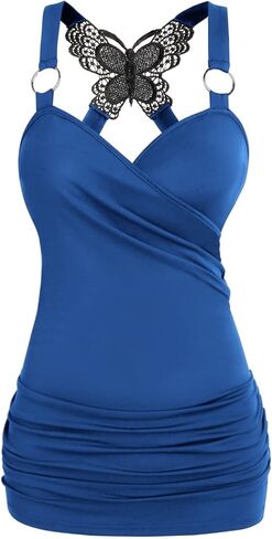 DRESSFO المرأة تانك القمم القوطية الخامس الرقبة بلا أكمام الصيف عادية بلايز تي شيرت بلوزة مثير in Kuwait