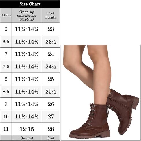 حذاء RF ROOM OF FASHION نسائي برباط وكعب منخفض من الكاحل إلى منتصف الساق القتالية in Kuwait