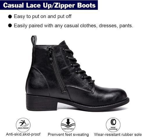 Mei MACLEOD إمرأة دانتيل حذاء من الجلد مع سحاب كاجوال للتنزه سيرًا على الأقدام جولة تو كعب منخفض موضة الجوارب العمل أحذية قتالية in Kuwait