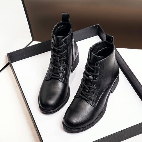 Mei MACLEOD إمرأة دانتيل حذاء من الجلد مع سحاب كاجوال للتنزه سيرًا على الأقدام جولة تو كعب منخفض موضة الجوارب العمل أحذية قتالية in Kuwait