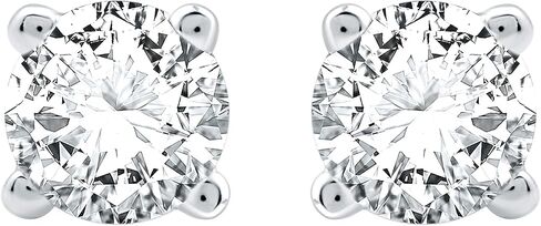 Gilded 1/4 ct. T.W. Round Lab Diamond (SI1-SI2 Clarity, F-G Color) and Sterling Silver Stud Earrings in Saudi Arabia