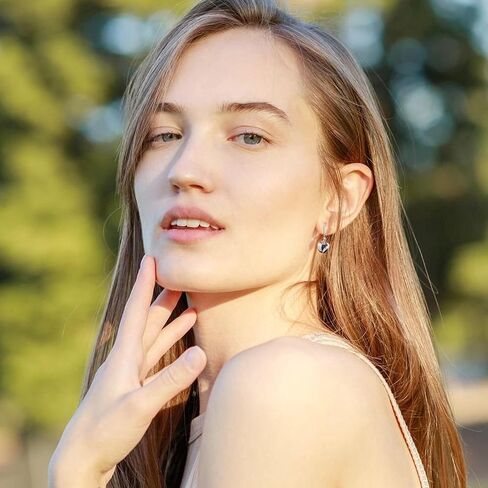 925 Sterling Silver Heart Dangle Earrings for Women Girls Silver Dangle Leverback Earrings Hypoallergenic Love Heart Dangle Drop Earrings for Jewelry Gifts in Saudi Arabia