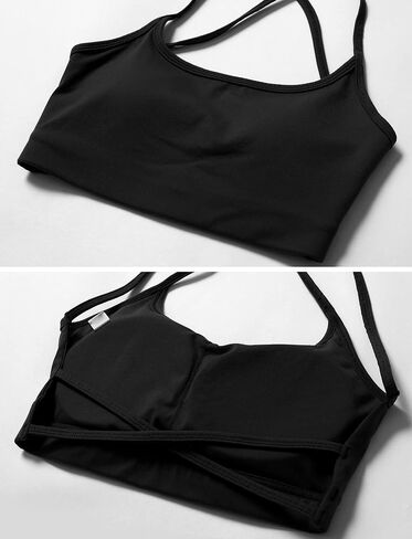 Workout Sports Bras for Women Padded Backless Low Impact Fitness Yoga Bra Criss-Cross Strappy Cropped Tank Top in Saudi Arabia