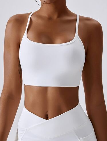 Workout Sports Bras for Women Padded Backless Low Impact Fitness Yoga Bra Criss-Cross Strappy Cropped Tank Top in Saudi Arabia