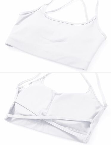 Workout Sports Bras for Women Padded Backless Low Impact Fitness Yoga Bra Criss-Cross Strappy Cropped Tank Top in Saudi Arabia