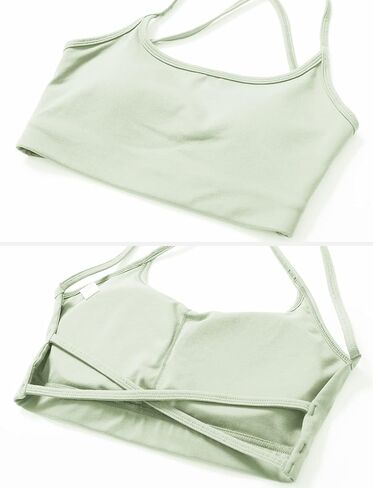 Workout Sports Bras for Women Padded Backless Low Impact Fitness Yoga Bra Criss-Cross Strappy Cropped Tank Top in Saudi Arabia