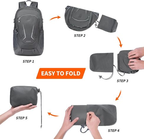 MIYCOO Lightweight Packable Backpack for Travel, 45L Hiking Backpack, Daypack for Men and Women, Waterproof Foldable Backpack Large Hiking Bag Grey in Saudi Arabia