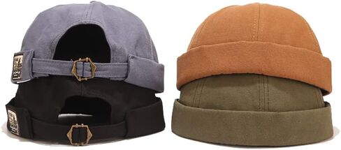 Mongous رجل القطن التصحيح حافة حافة الجمجمة كاب البحرية كاب توالت الكفة الرجعية قبعة صغيرة in Kuwait