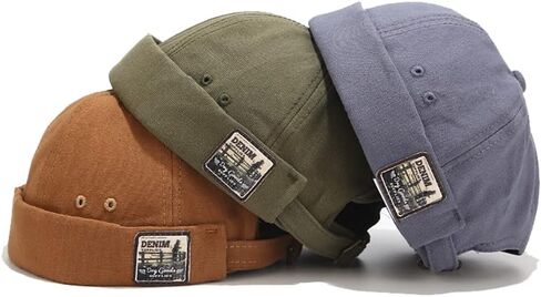 Mongous رجل القطن التصحيح حافة حافة الجمجمة كاب البحرية كاب توالت الكفة الرجعية قبعة صغيرة in Kuwait