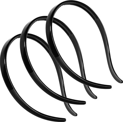 Waydress 3 Pieces Flex No Pressure Headbands Effortless Plastic Teeth Comb Headbands Skinny Hair Bands Plastic Hair Loop Hair Accessories for Women and Girls (Black, Light Brown, Dark Brown) in Saudi Arabia