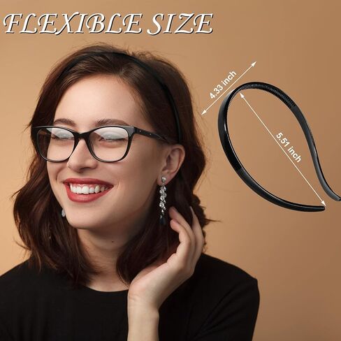 Waydress 3 Pieces Flex No Pressure Headbands Effortless Plastic Teeth Comb Headbands Skinny Hair Bands Plastic Hair Loop Hair Accessories for Women and Girls (Black, Light Brown, Dark Brown) in Saudi Arabia