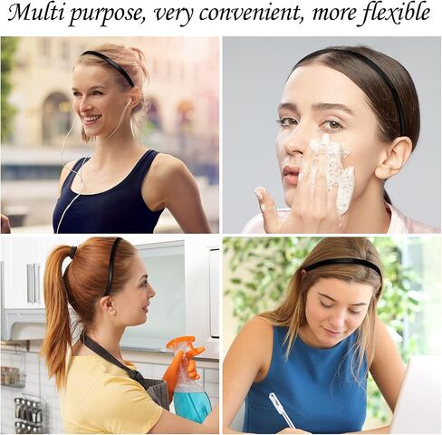 Waydress 3 Pieces Flex No Pressure Headbands Effortless Plastic Teeth Comb Headbands Skinny Hair Bands Plastic Hair Loop Hair Accessories for Women and Girls (Black, Light Brown, Dark Brown) in Saudi Arabia