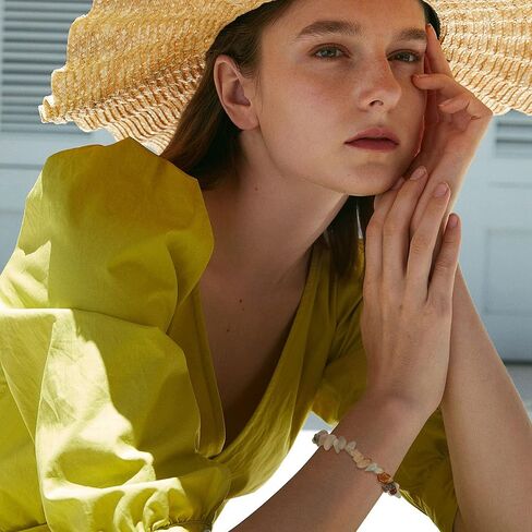 FINREZIO 10PCS Natural Gemstone Bead Bracelets for Men Women Semi-precious Beaded Bracelets Chakra Crystal Healing Bracelets Irregular Chips Beads Bracelet Stretch Relief Reiki Bracelet in Kuwait