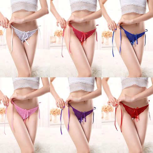 8 قطع من الملابس الداخلية النسائية المشاغب من الدانتيل، سراويل داخلية مثيرة مجوفة، متعددة الألوان in Kuwait