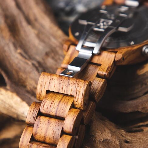 Zeitholz Wood Watches for Men, Wooden Watch, Gifts, Chronograph Watch, Analog, Calendar. New Bergen 42mm, 100% Natural Wood with Japanese Quartz Movement. in Saudi Arabia