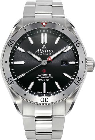 Alpina Men's AL-525BS5AQ6B Alpiner 4 Analog Display Swiss Automatic Silver Watch in Saudi Arabia