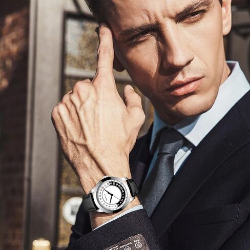 BOFAN 24 Hour Business Watch for Men Swiss Quartz Movement Waterproof Wrist Watch with Soft and Comfortable Black Genuine Strap. in Saudi Arabia