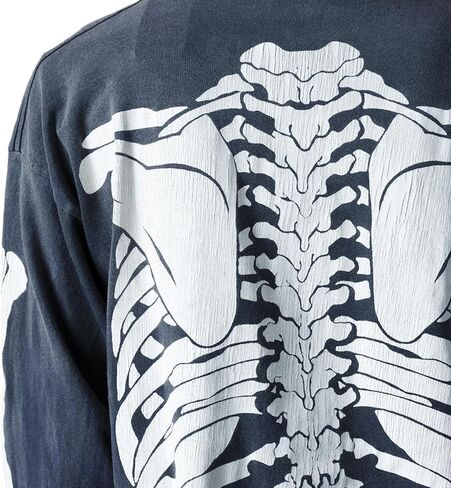 Arnodefrance Men Saint Skeleton Graphic Sweatshirt Y2K بلوزات قطنية كبيرة الحجم بلوفر in Kuwait