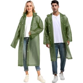 2PCS Rain Ponchos for Adults Reusable - Borogo Rain Coats for Adults Rain Jackets Raincoats for Men Women
