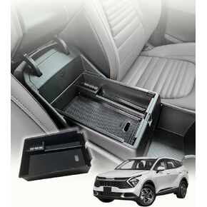 Vesul Center Console Tray Storage Box Compatible with Kia Sportage 2017 2018 2019 2020 2021 2022 ABS Tray Insert Organizer Glove Pallet