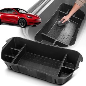 YHTAUTO Front Trunk Organizer Compatible with Tesla Model Y 2020 2021 2022 2023 2024 Accessories, Waterproof Frunk Storage Bins Organizer Front Trunk Storage Box - Black